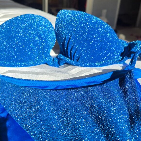 ✨ Victoria's Secret Bikini in Diver Blue Shimmer ✨  Size 36C / M - Picture 5 of 7